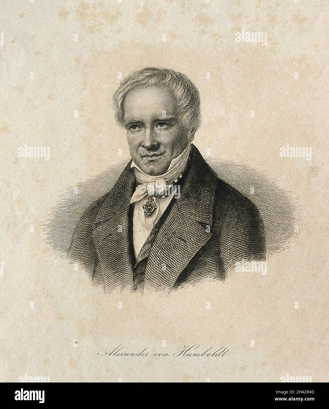 Friedrich Heinrich Alexander von Humboldt. Line engraving Stock Photo