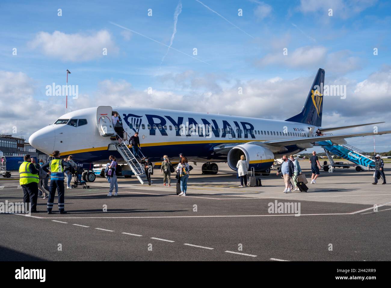 Ryanair Boeing 737 airliner jet plane on stand at London Southend