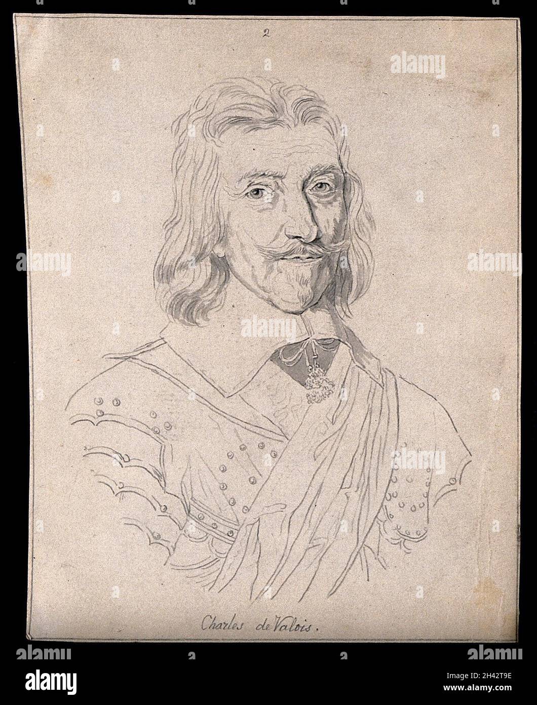 Charles de Valois, Duke of Angoulême. Drawing, c. 1793, after J. Morin. Stock Photo