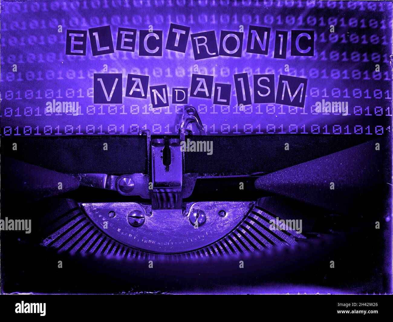 Typewriter, Retrofuturism, Virus, Ransomware, Electronic Vandalism Stock Photo