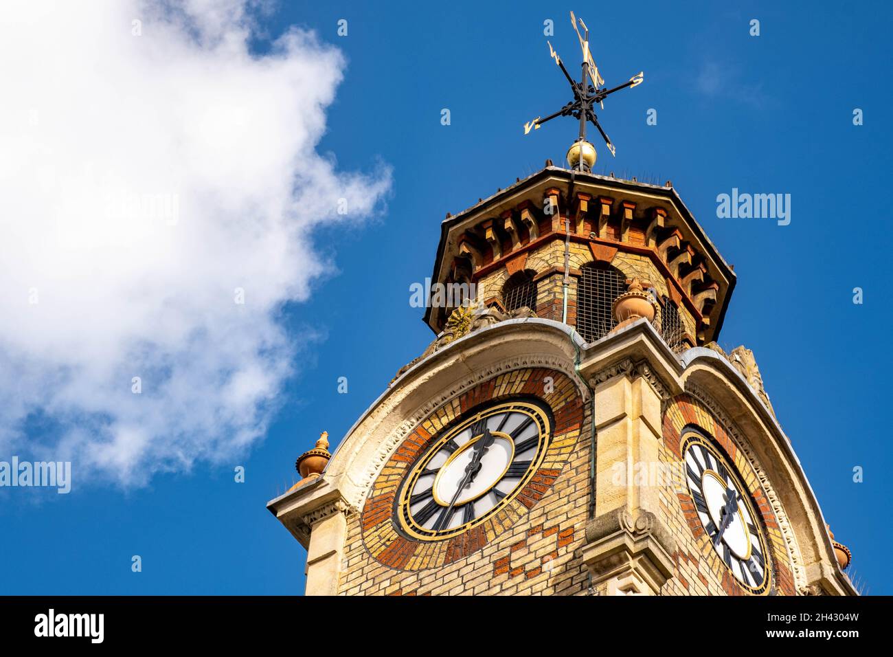 Epsom Surrey London UK, October 31 2021, Close Up Epsom Clock Tower