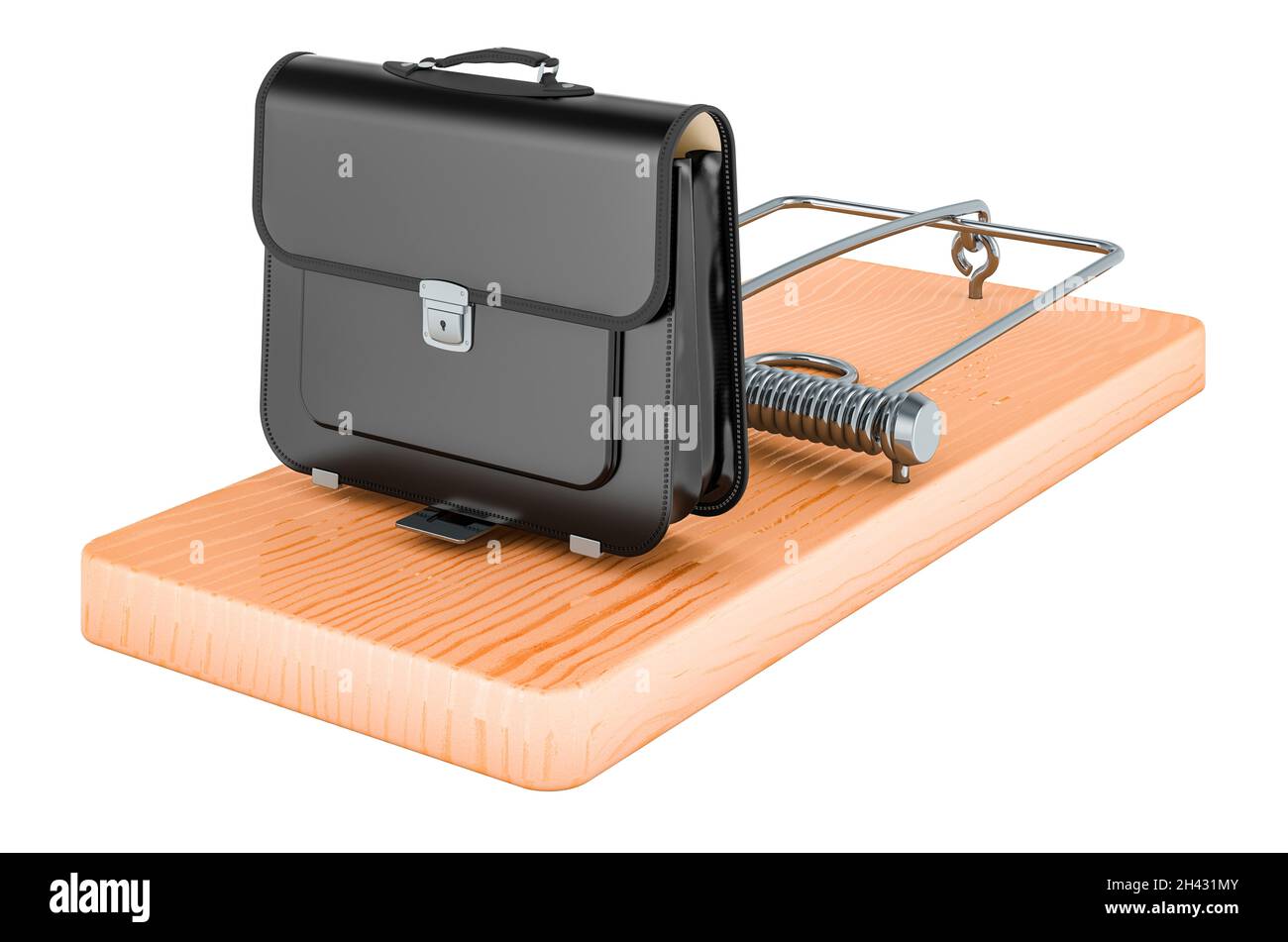 Briefcase inside mousetrap, 3D rendering isolated on white background Stock Photo Alamy