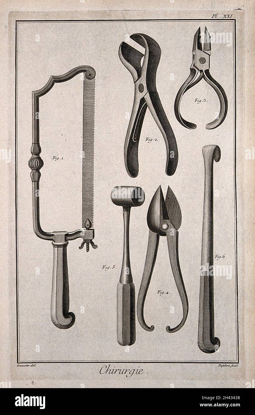 Surgery surgical instruments for the amputation of limbs, including an