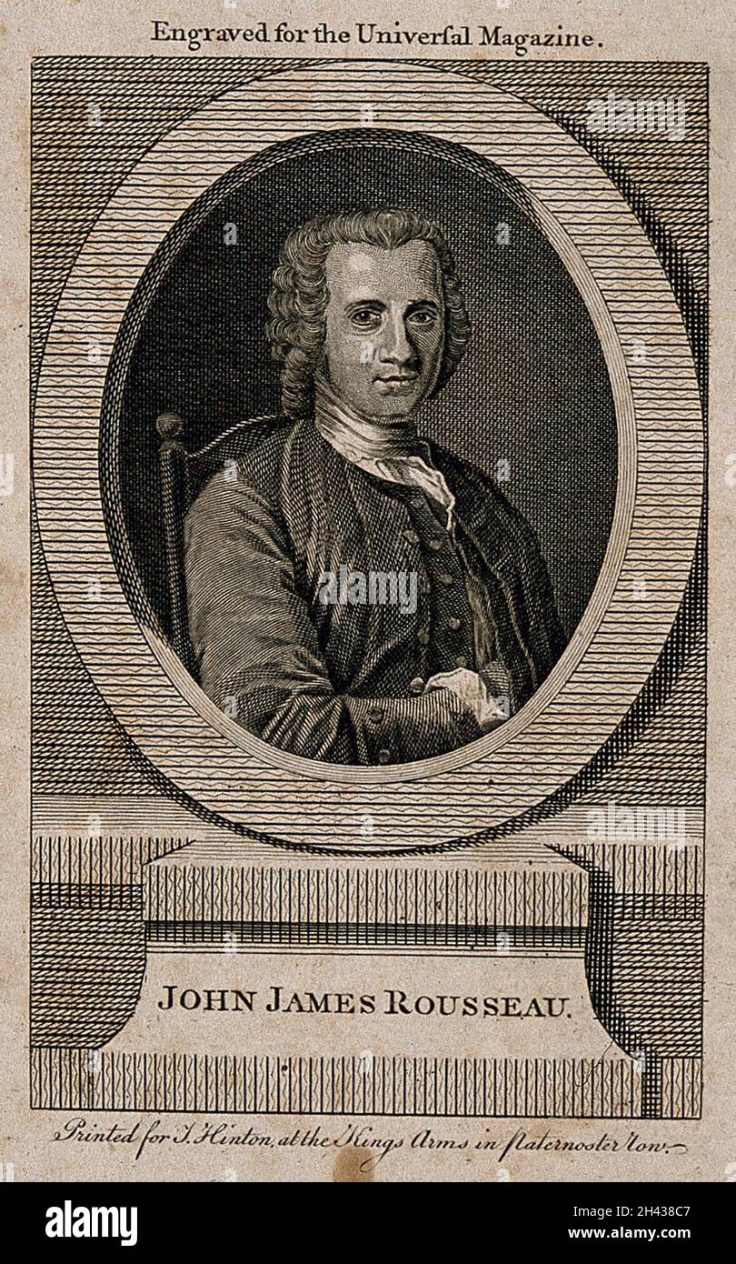 Jean-Jacques Rousseau. Line engraving Stock Photo - Alamy
