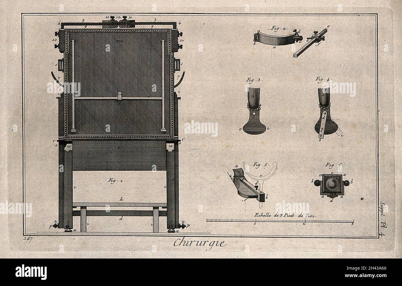 Surgical instruments. Engraving with etching Stock Photo Alamy