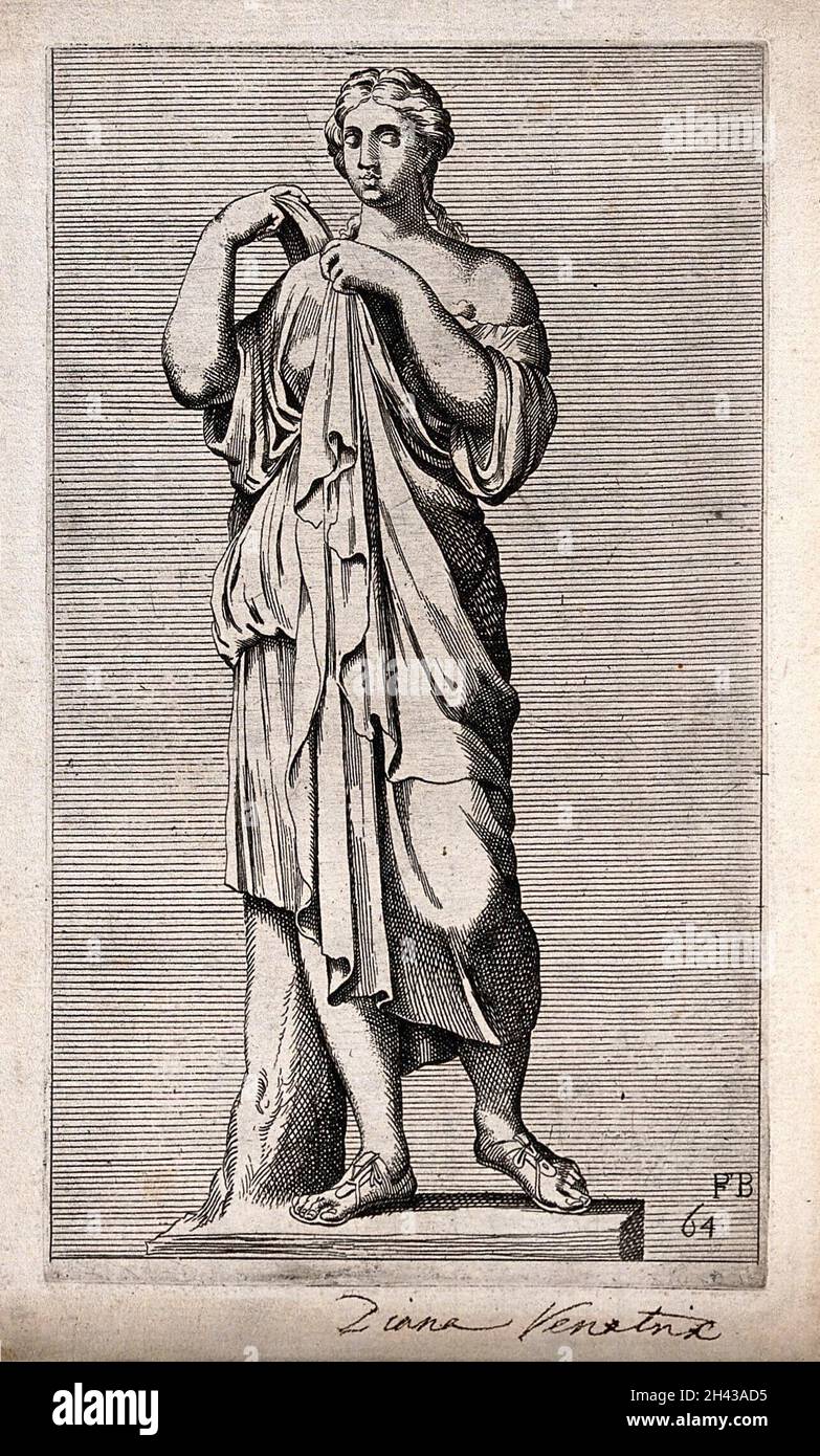 Diana [Artemis]. Etching by F. Perrier Stock Photo - Alamy