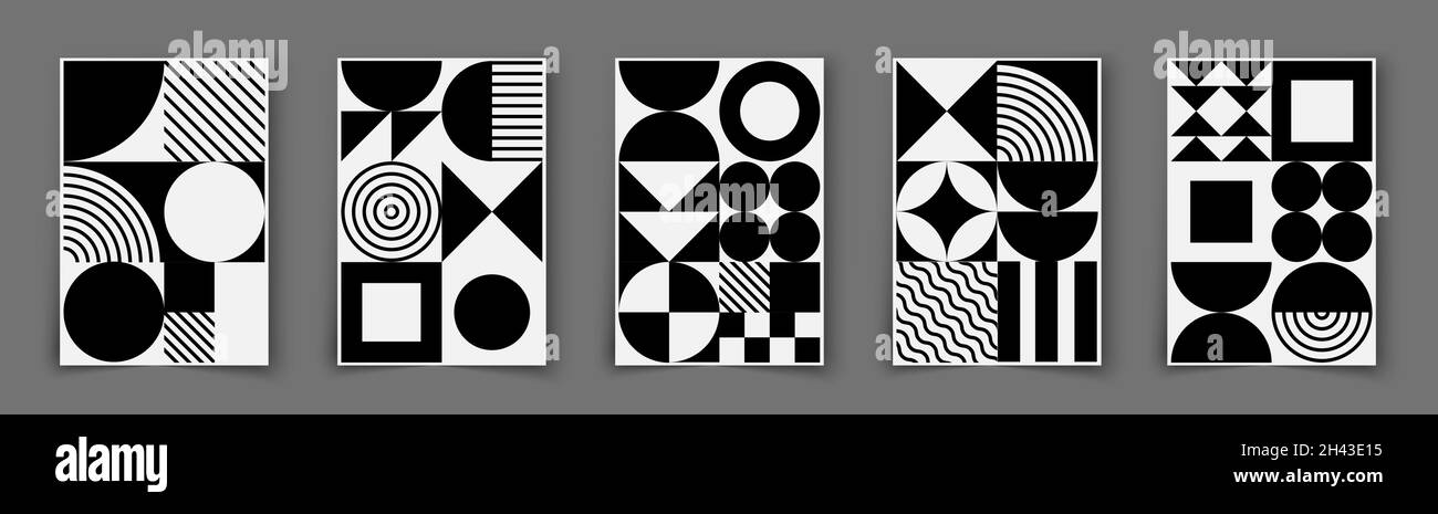 Bauhaus monochrome poster. Modern minimal geometric design. Vector ...