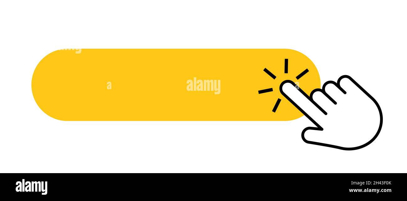 Click blank button with finger icon. Push yellow button mouse cursor