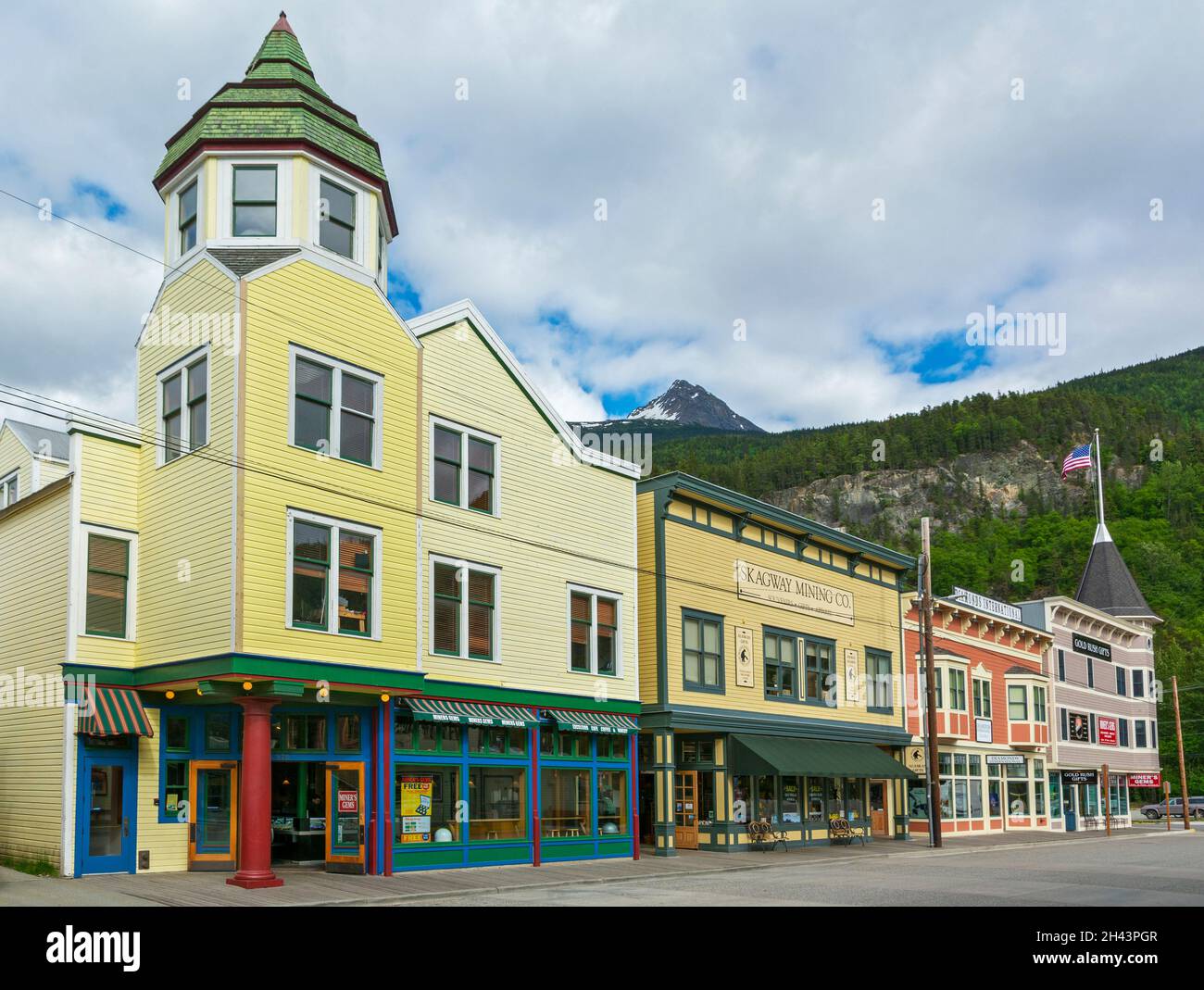 Alaska, Skagway, downtown, shops Stock Photo Alamy