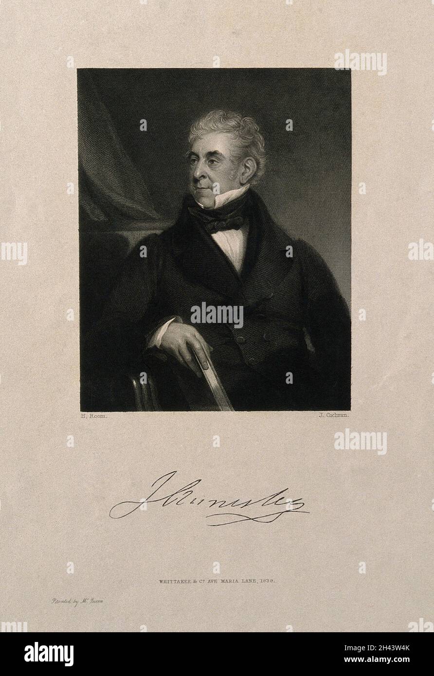 Sir James Annesley. Stipple engraving by J. Cochran after H. Room. Stock Photo