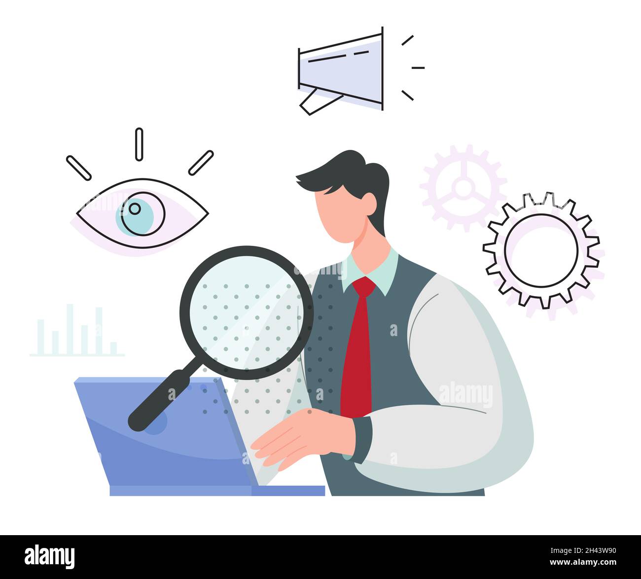 Employee Working Process - Abstract Illustration as EPS 10 File Stock Vector