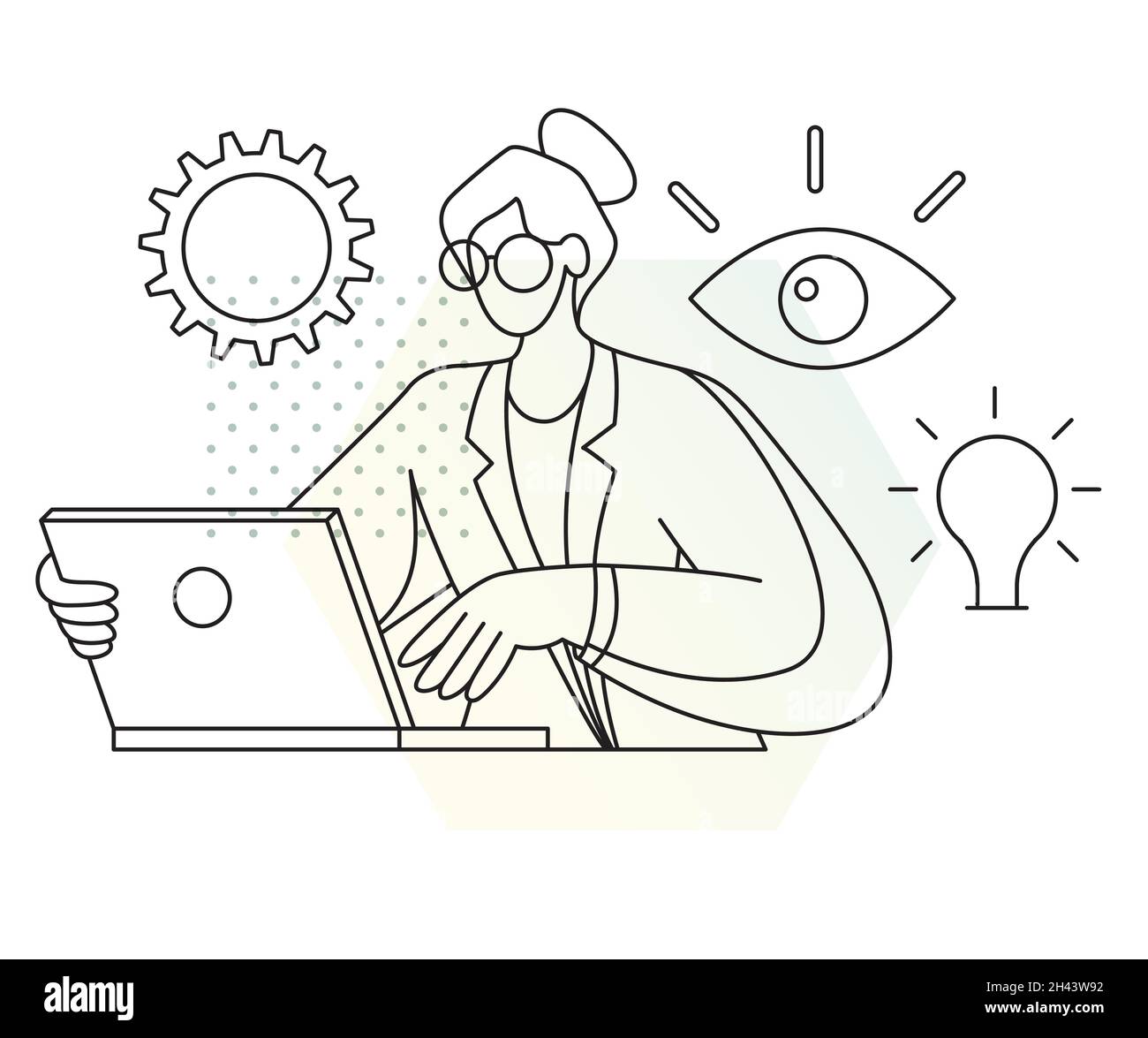 Employee Working Process - Abstract Illustration as EPS 10 File Stock Vector