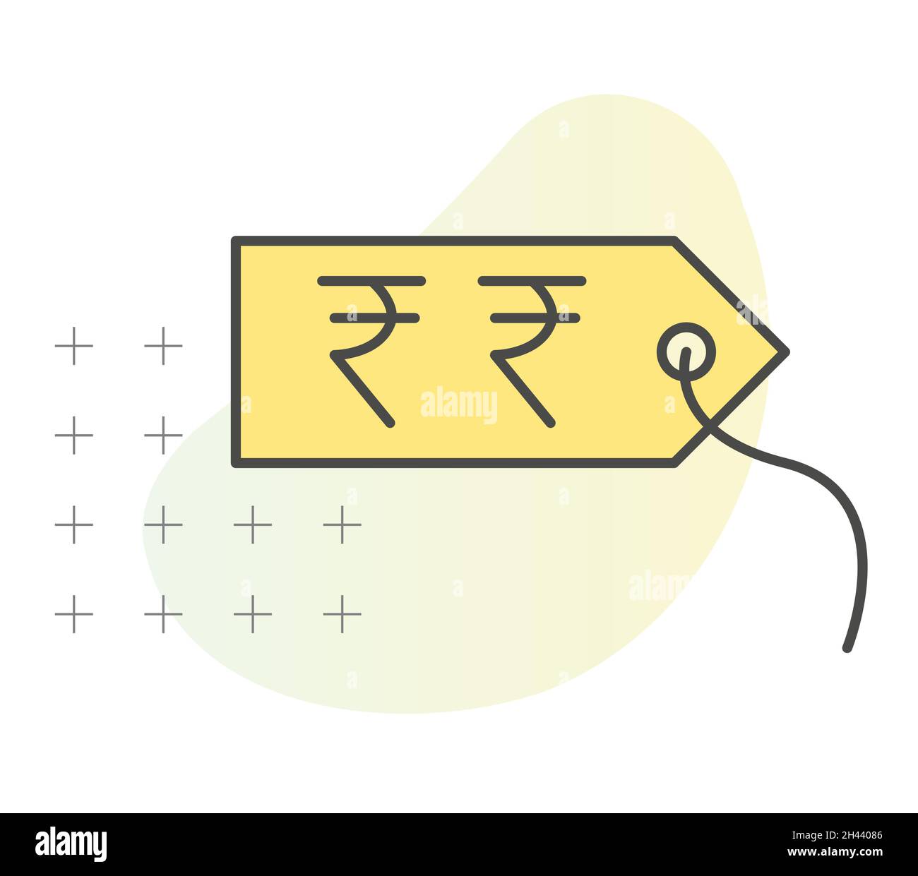 Price Tag with Indian Rupee - Icon as EPS 10 File Stock Vector