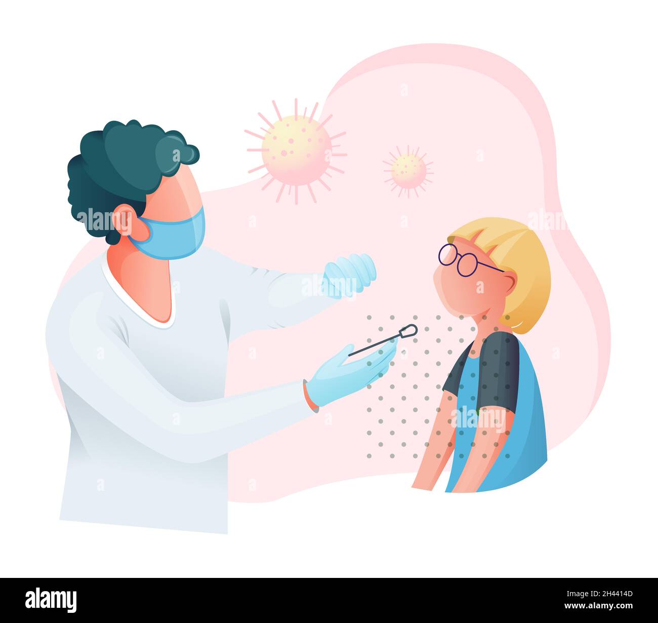 Covid Testing for Children - Icon as eps 10 File. Stock Vector
