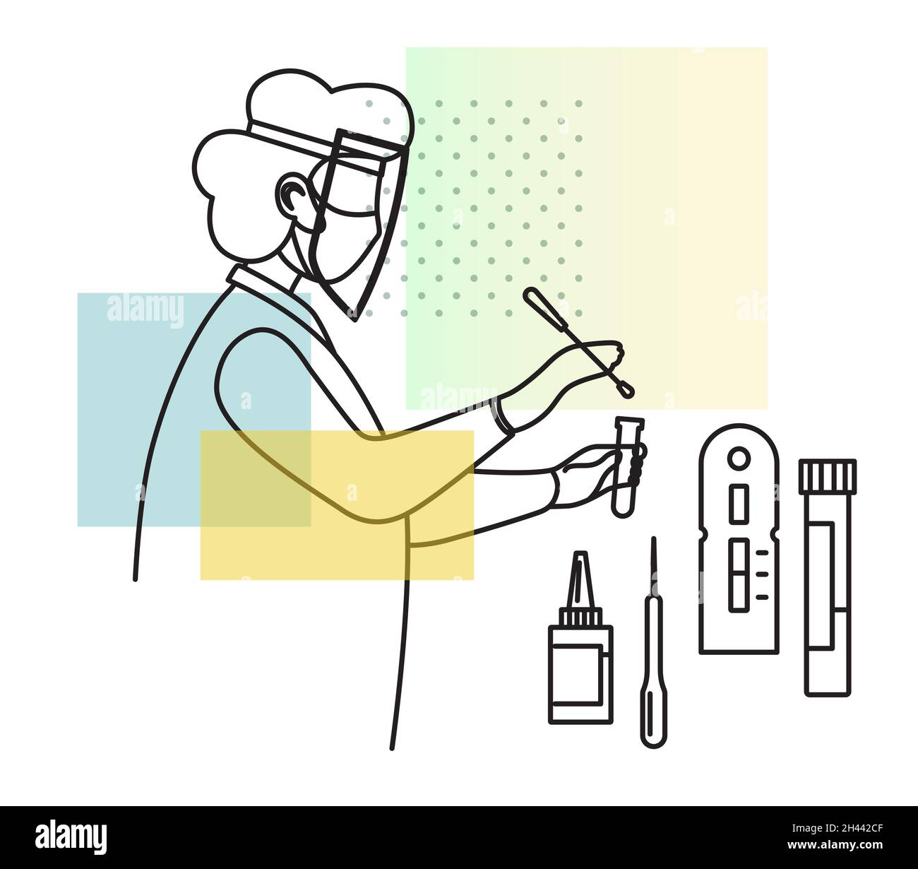 Covid Testing for Children - Icon as eps 10 File. Stock Vector
