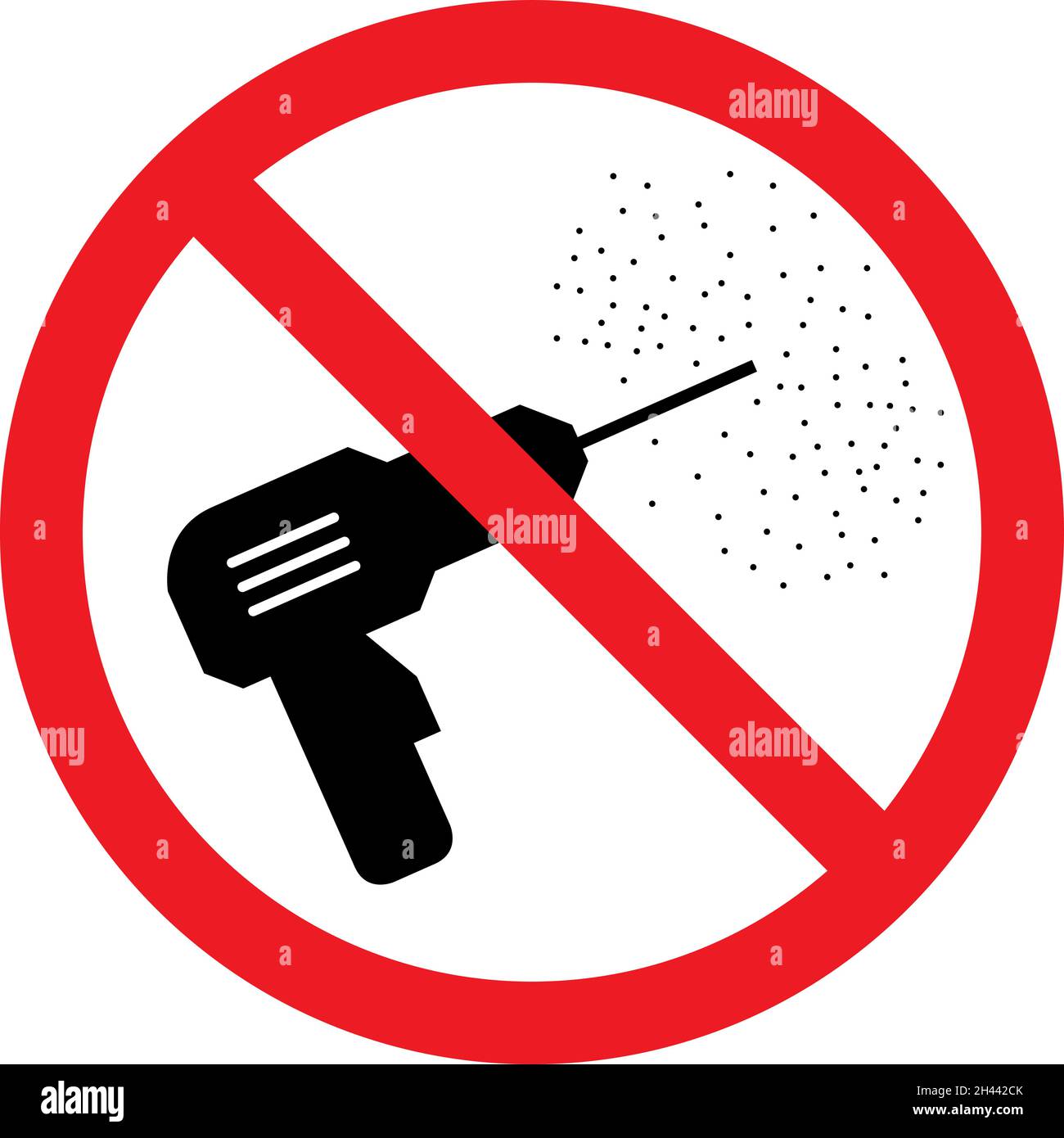 No drill sign. Drilling is prohibited in this place. Safety signs and