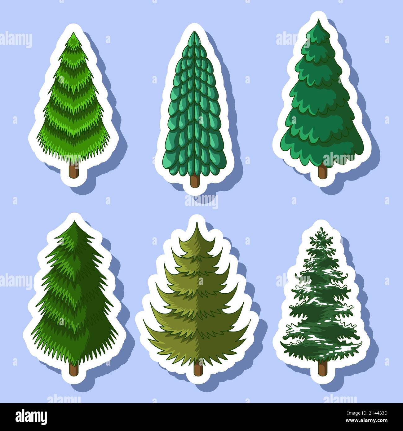 pine tree sticker vector illustration Stock Vector