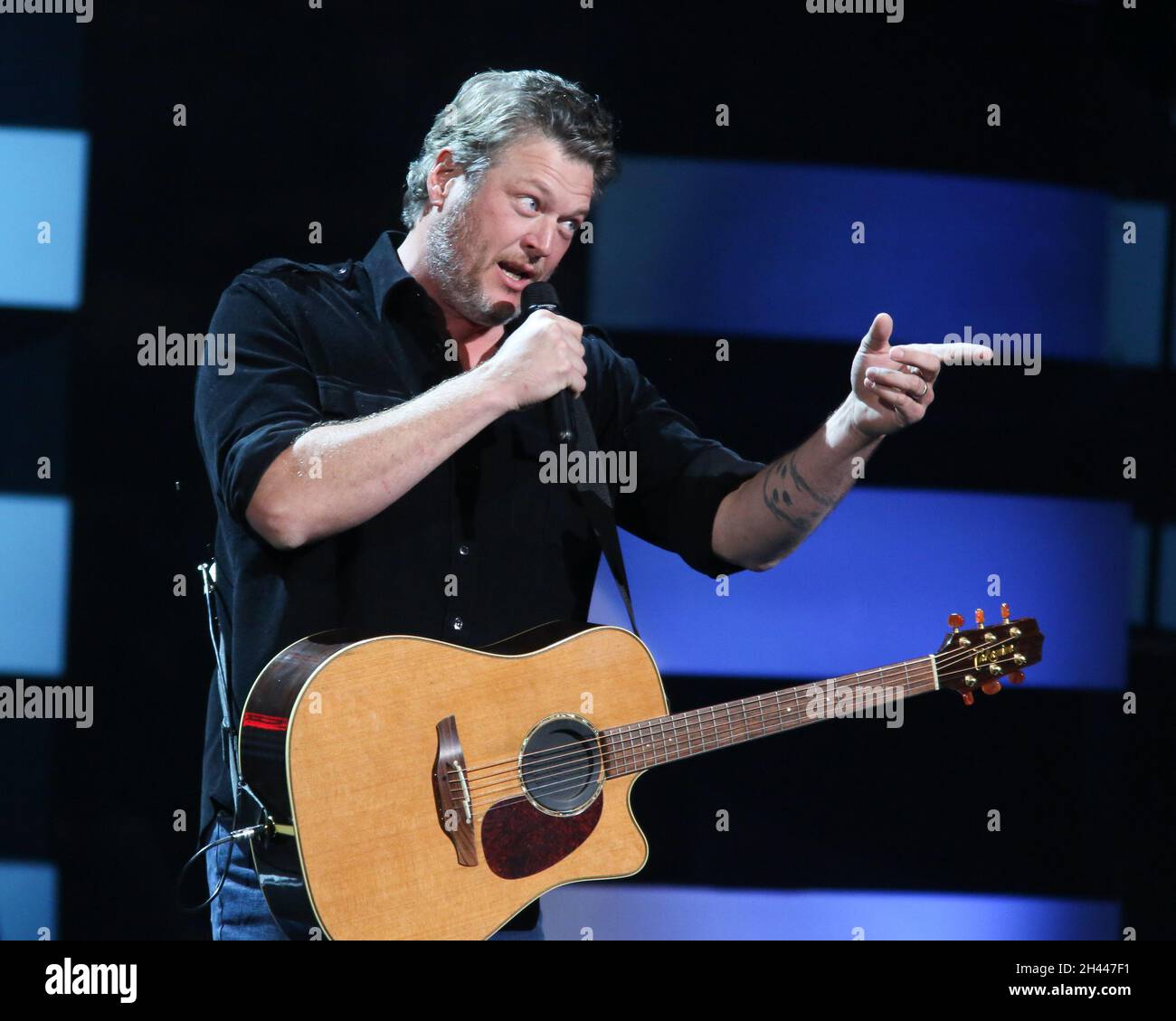 Austin, USA. 30th Oct, 2021. Blake Shelton performs at the iHeartCountry Festival at the Frank Erwin Center on Saturday, Oct. 30, 2021, in Austin, Texas. (Photo by Jack Plunkett/imageSPACE/Sipa USA) Credit: Sipa USA/Alamy Live News Stock Photo