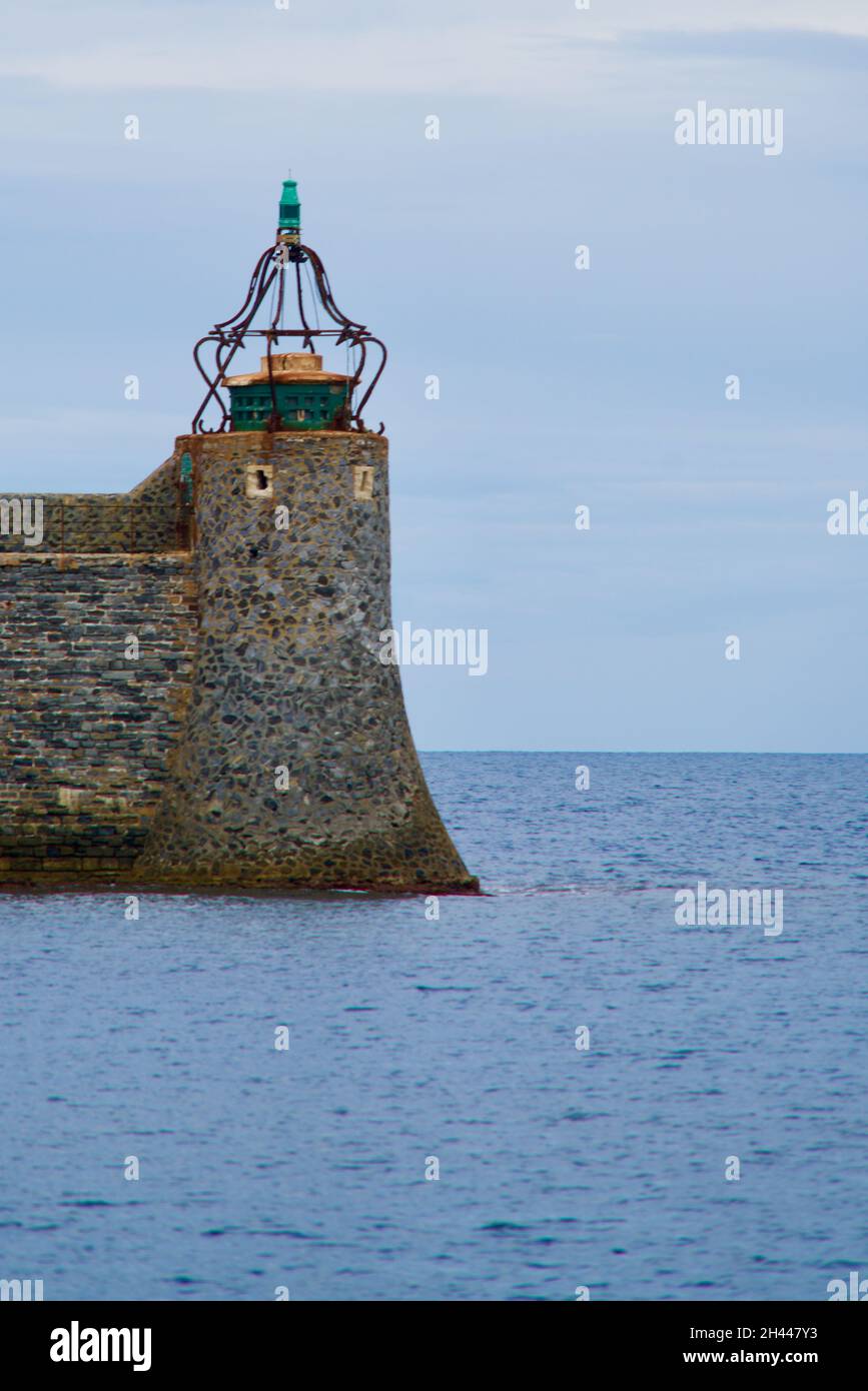 Traditional lighthouse of Collioure Stock Photo