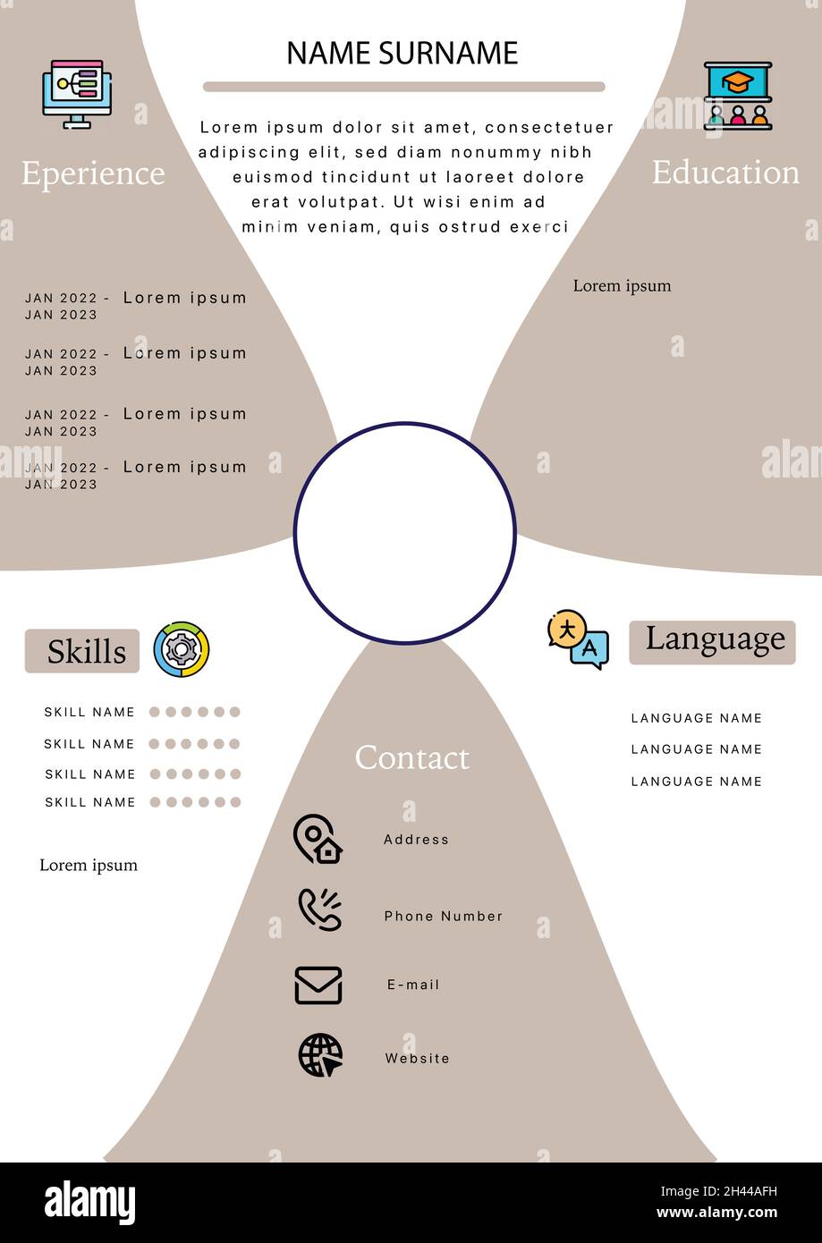 Professional CV Design Template Stock Vector