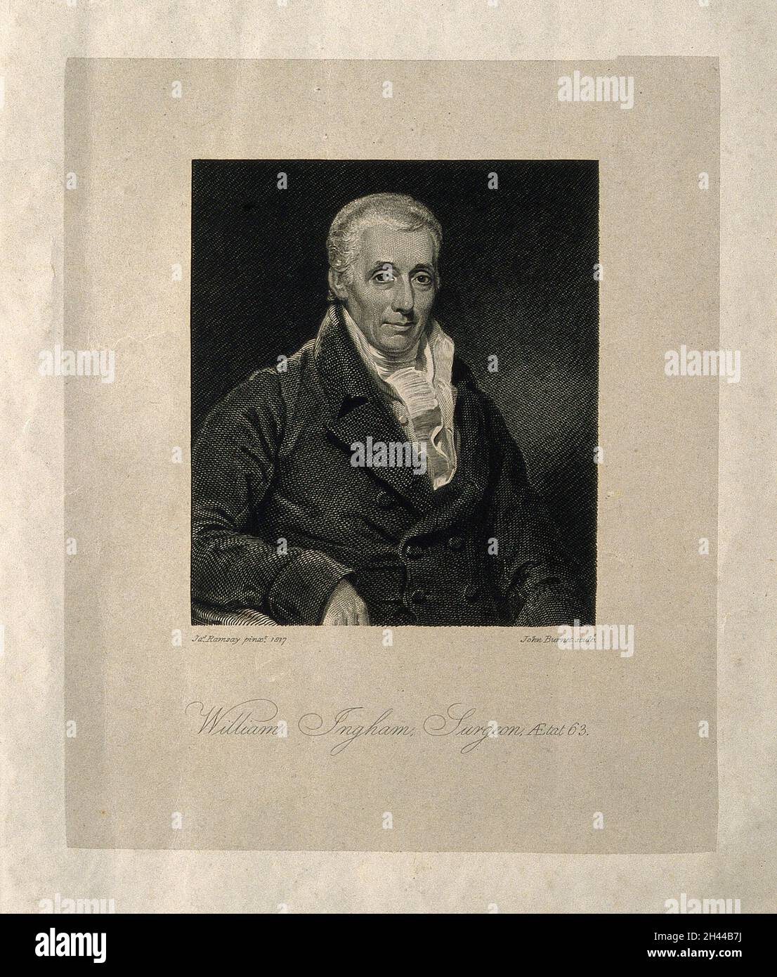 William Ingham. Line engraving by J. Burnet after J. Ramsay, 1817 Stock ...