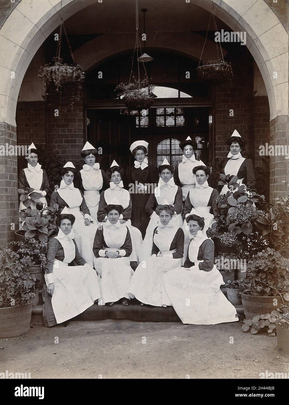 Johannesburg Hospital, South Africa nursing staff. Photograph, c. 1905