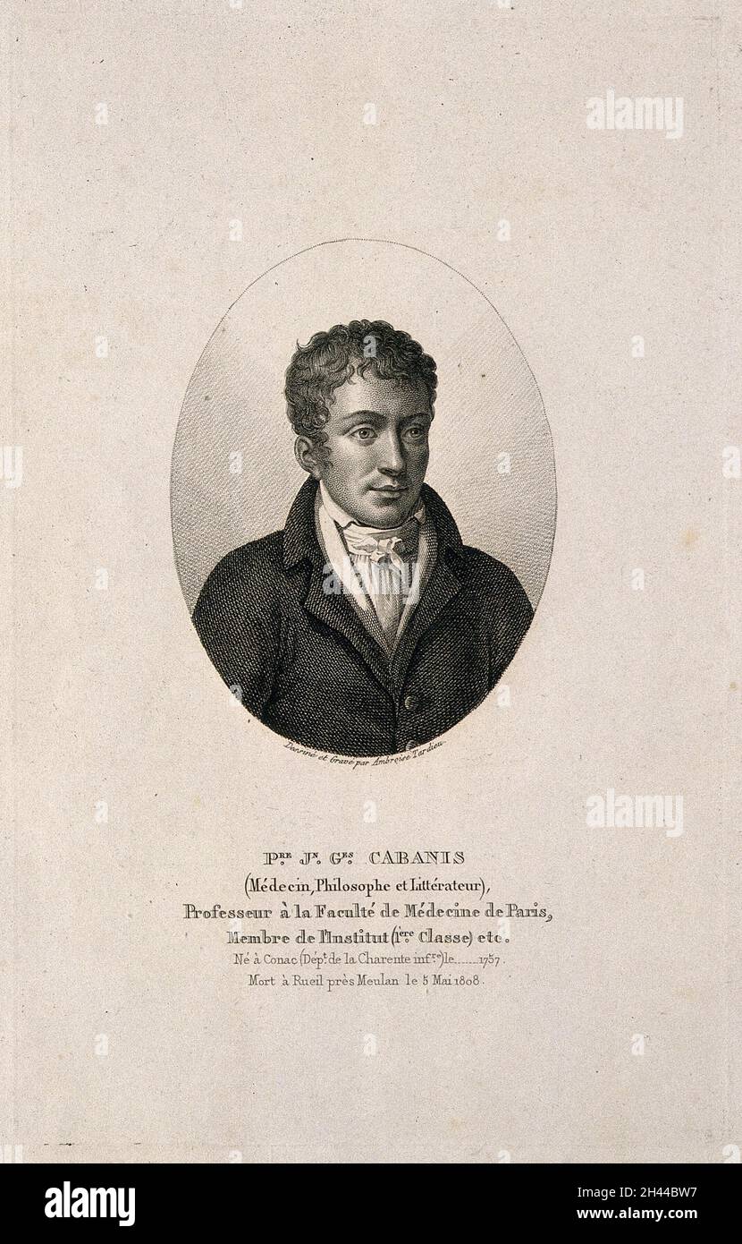 Cabanis. Stipple engraving by A. Tardieu after