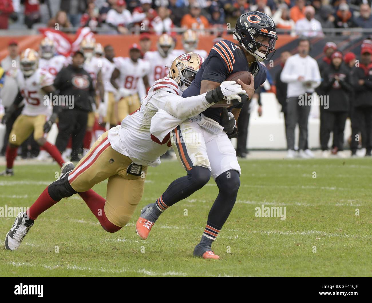 San Francisco 49ers defensive end Nick Bosa (97) during warmups before the  start of the game against the Minnesota Vikings in San Francisco, Sunday No  Stock Photo - Alamy