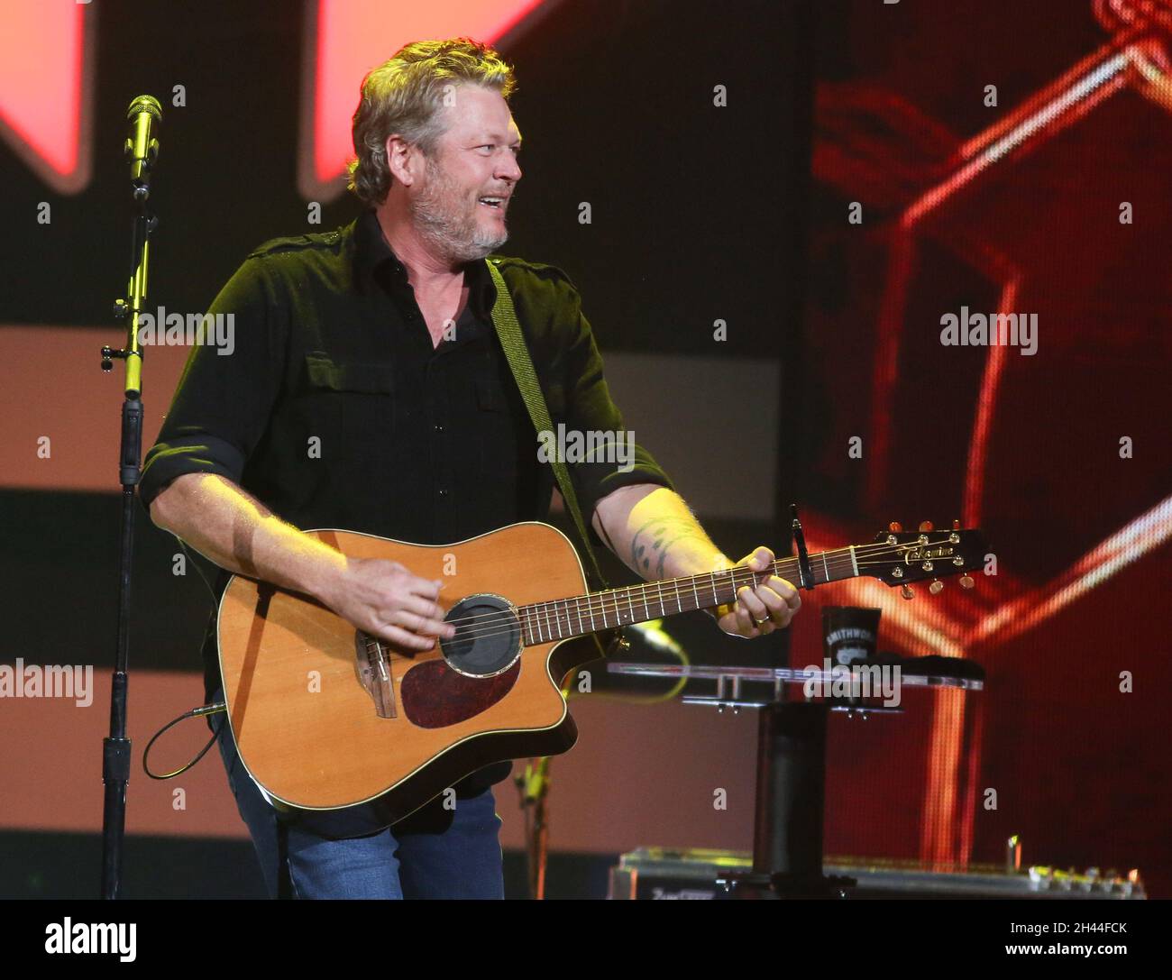 Blake Shelton performs at the iHeartCountry Festival at the Frank Erwin Center on Saturday, Oct. 30, 2021, in Austin, Texas. Photo by Jack Plunkett/imageSPACE/MediaPunch Stock Photo
