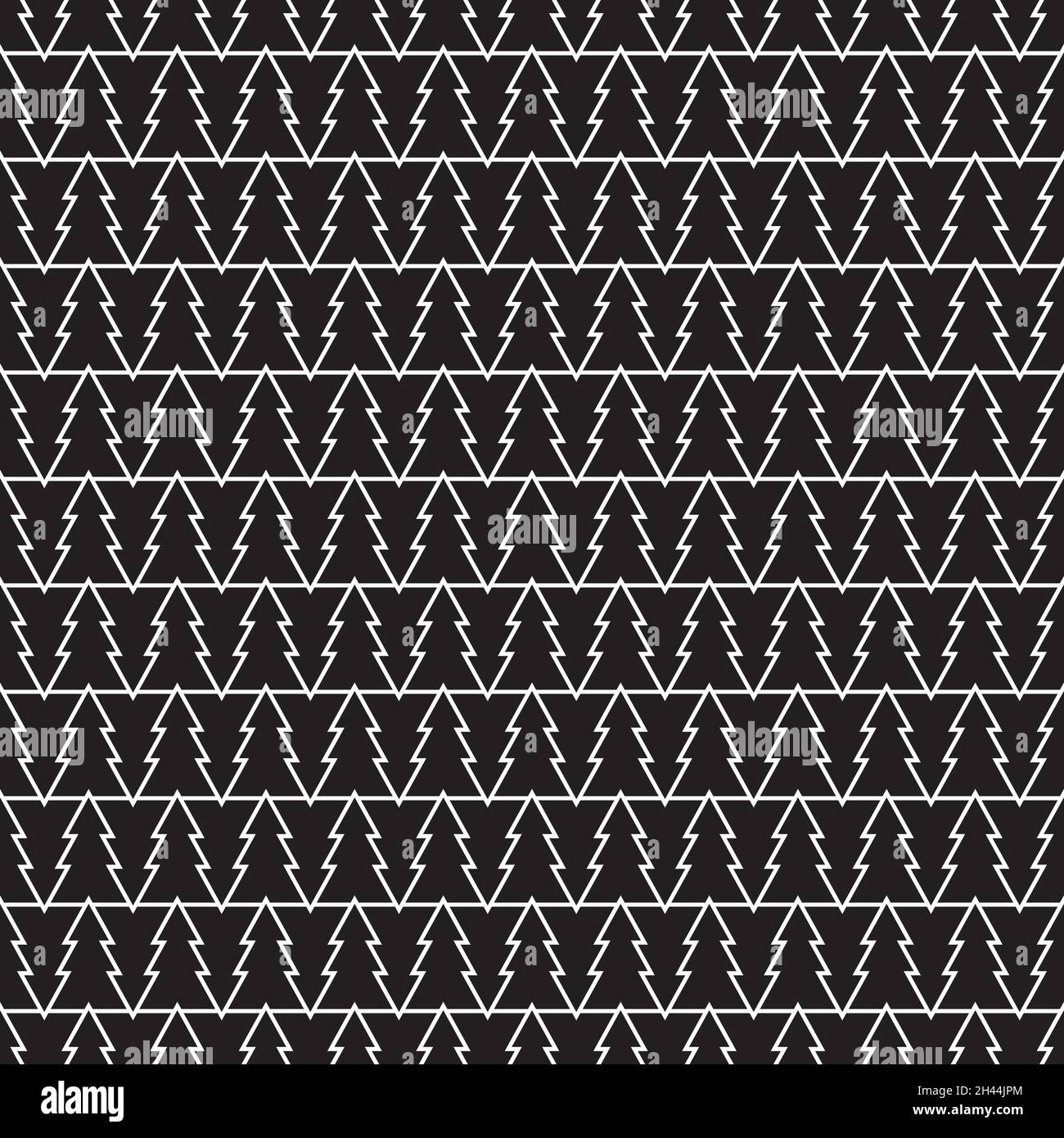 Seamless Christmas wrapping paper pattern. Christmas tree interlocking pattern. Stock Vector