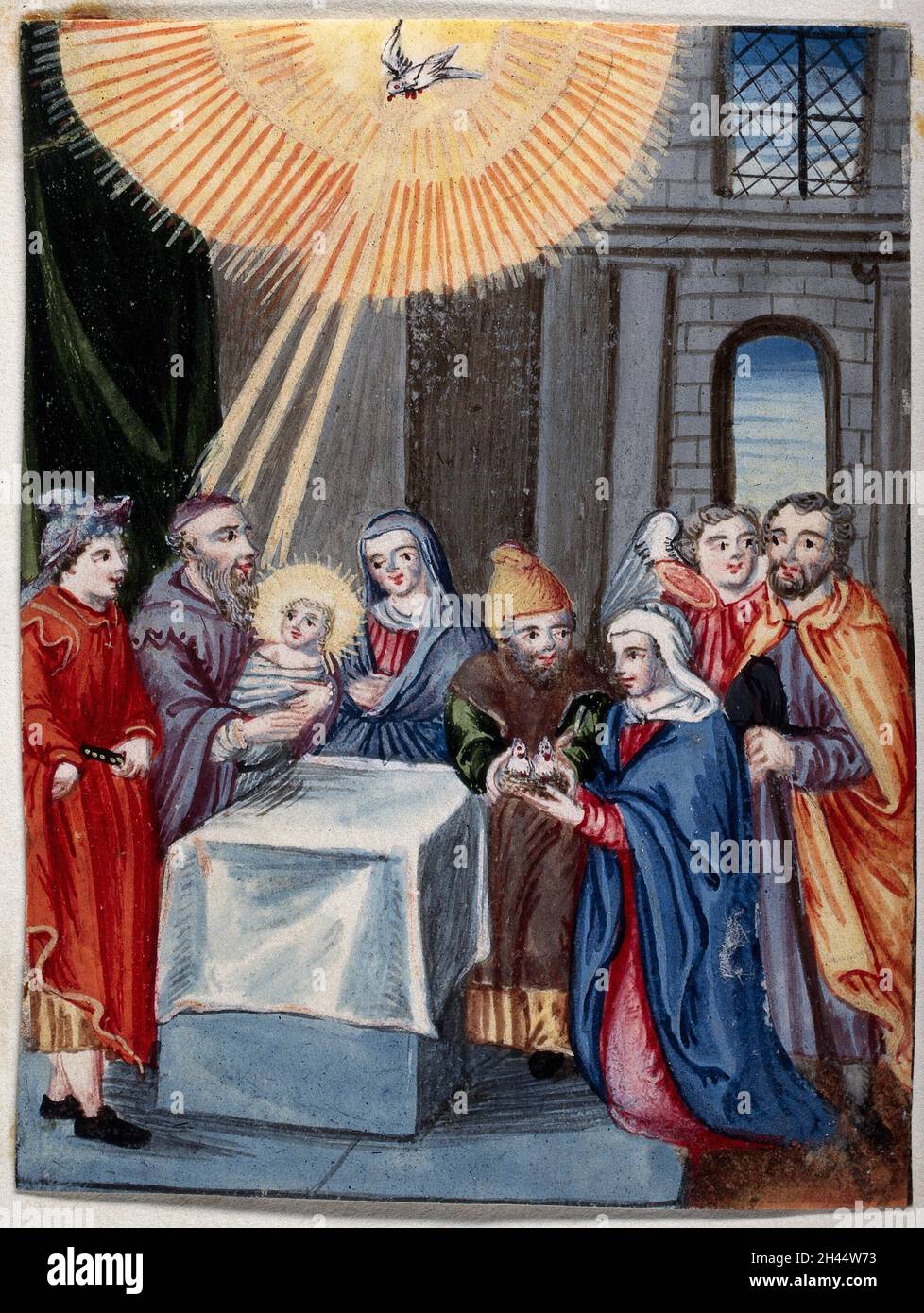 The presentation of Jesus at the Temple. Painting Stock Photo - Alamy