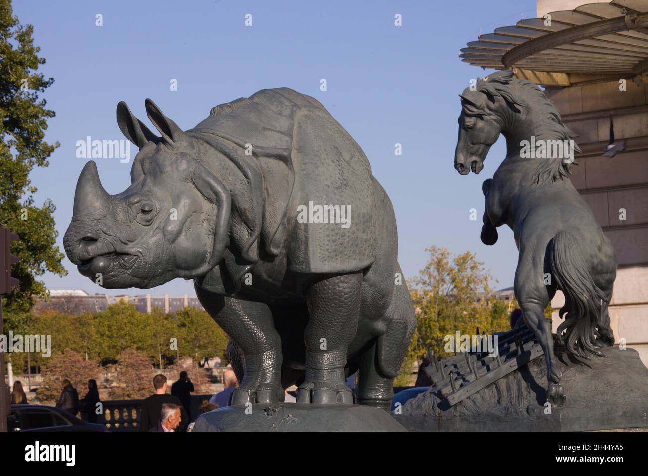 France, Paris,  Musée d'Orsay, museum, statues outside, Stock Photo