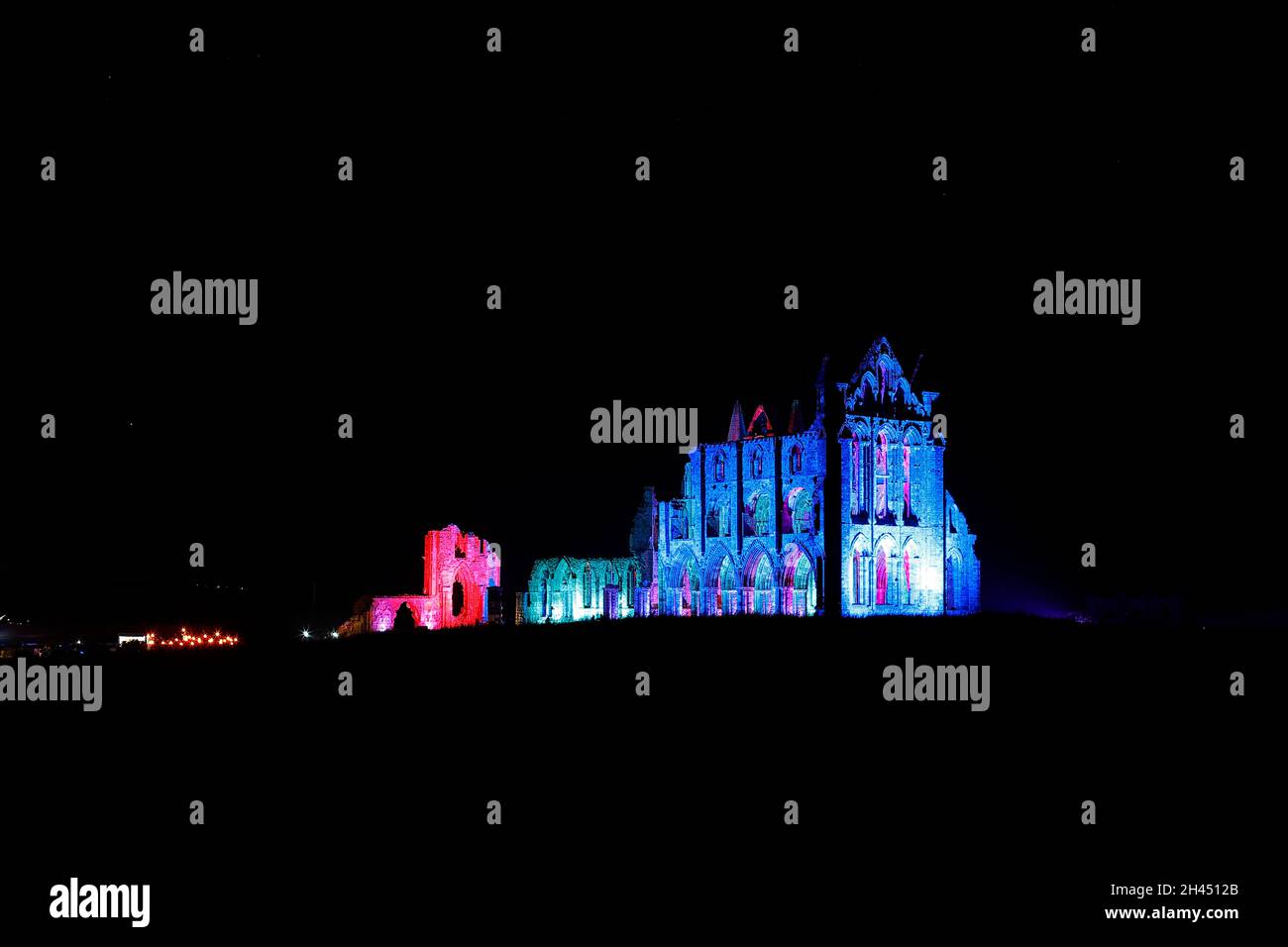 Whitby Abbey Illuminations in North Yorkshire,UK Stock Photo Alamy