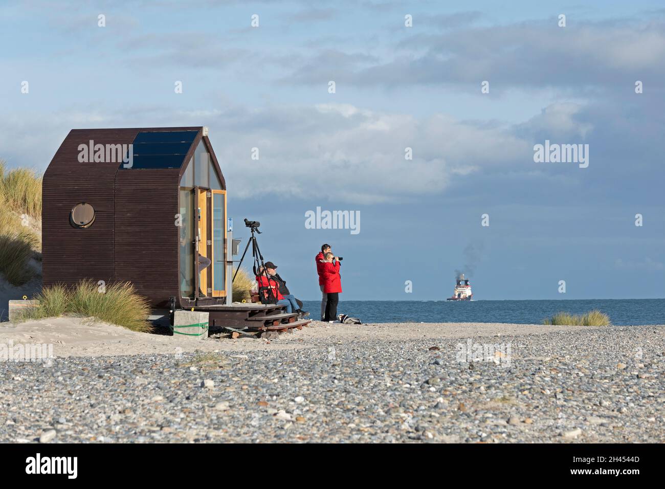 beach guard shed on Düne, Heligoland Island, Schleswig-Holstein, Germany Stock Photo
