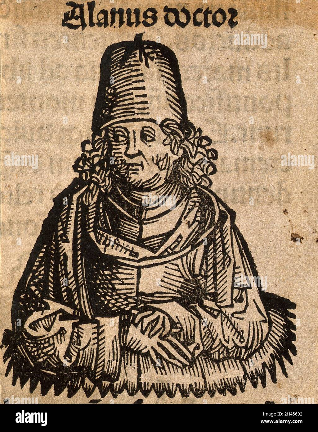 Alanus de Insulis (Alain de Lille). Woodcut Stock Photo Alamy
