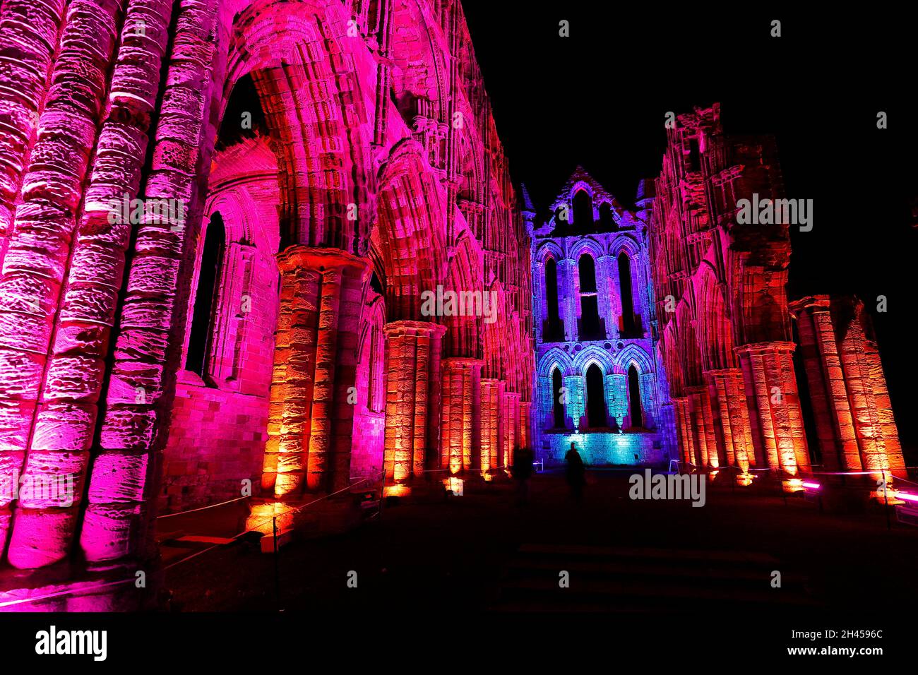 Whitby Abbey Illuminations in North Yorkshire,UK Stock Photo Alamy