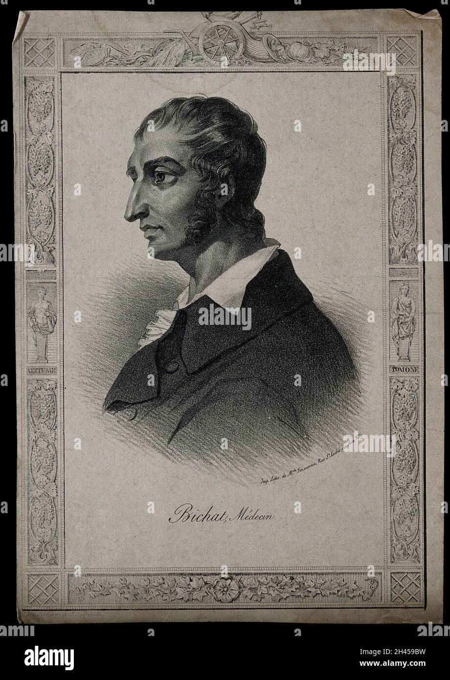 Marie François Xavier Bichat. Lithograph by J.C. Formentin. Stock Photo