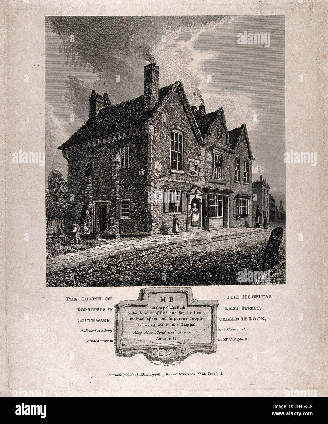 The Lock Hospital, Southwark the chapel, and below, a detail of the