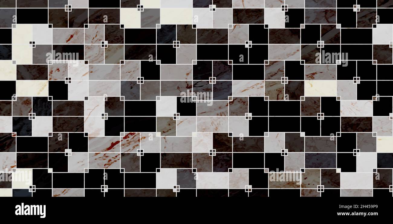 Geometric pattern luxury dark background with square shape and marble texture Stock Vector