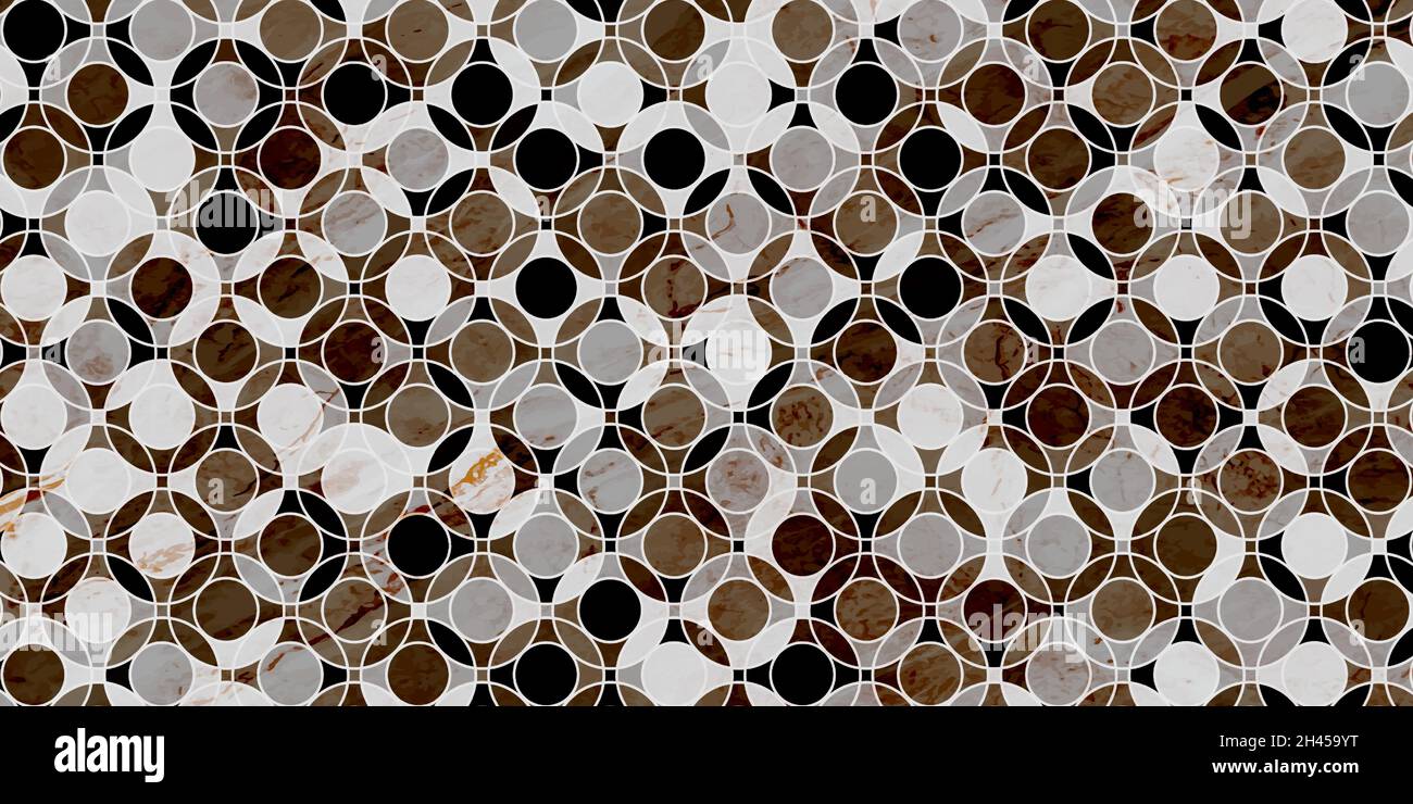 Geometric pattern luxury background with circle overlapping and marble texture Stock Vector