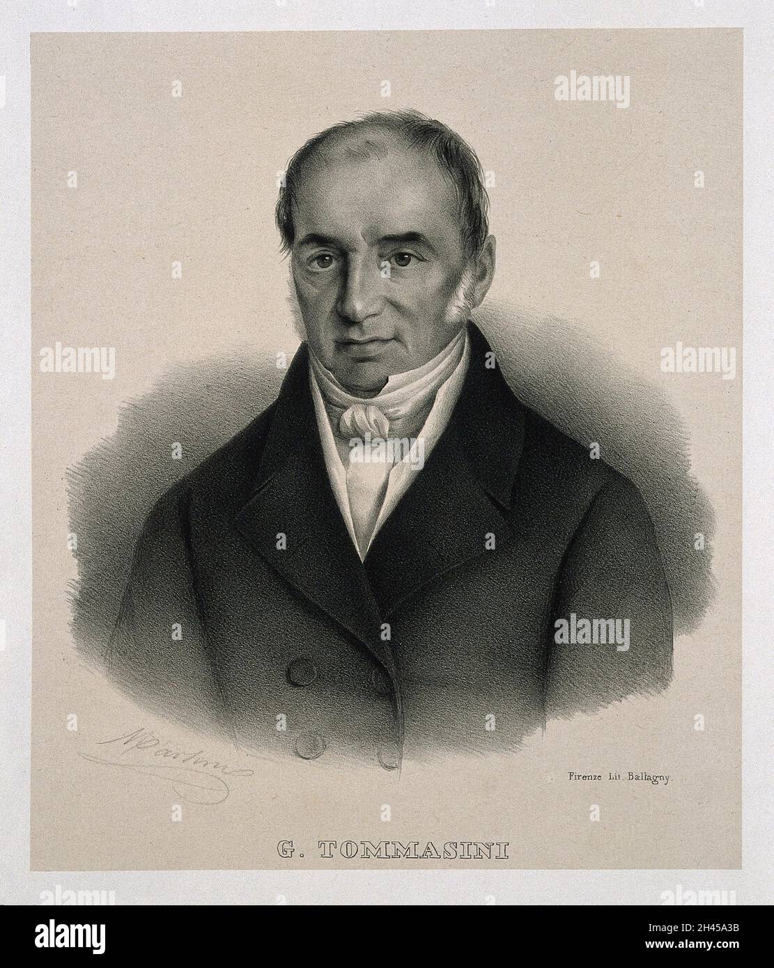 Antonio Domenico Tommasini. Lithograph by Martini Stock Photo