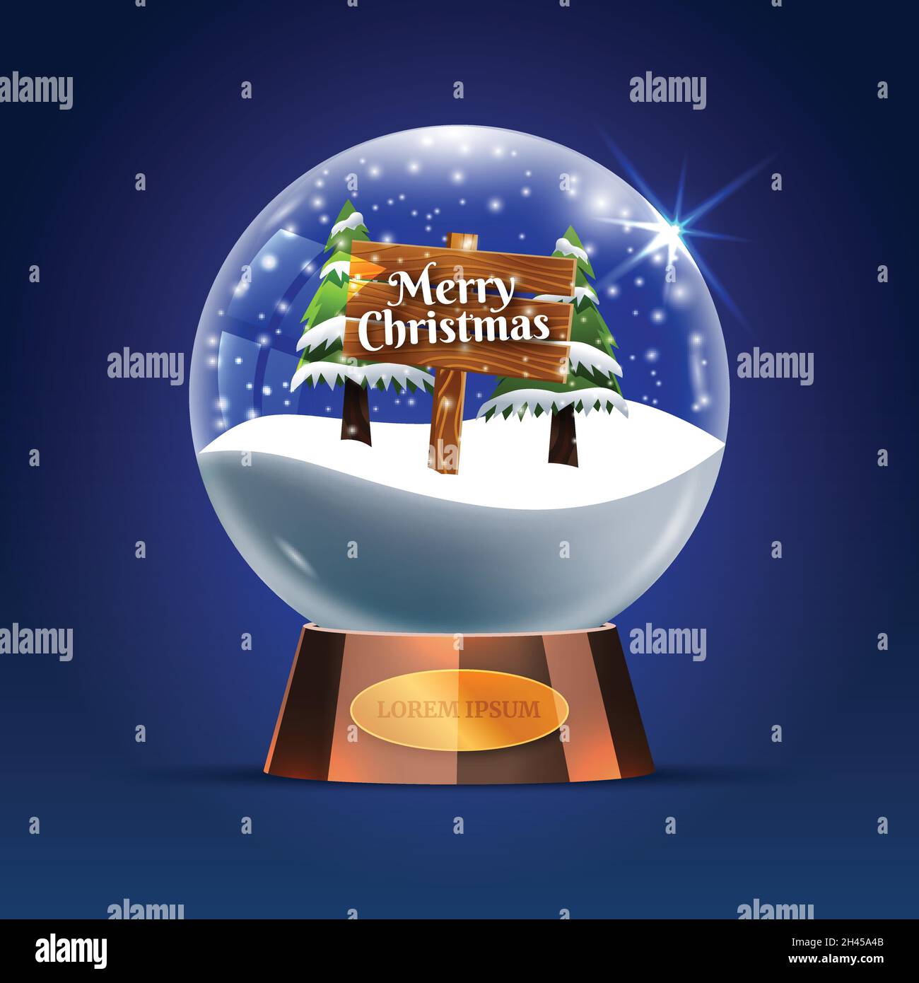 realistic christmas snowball globe vector design illustration Stock ...
