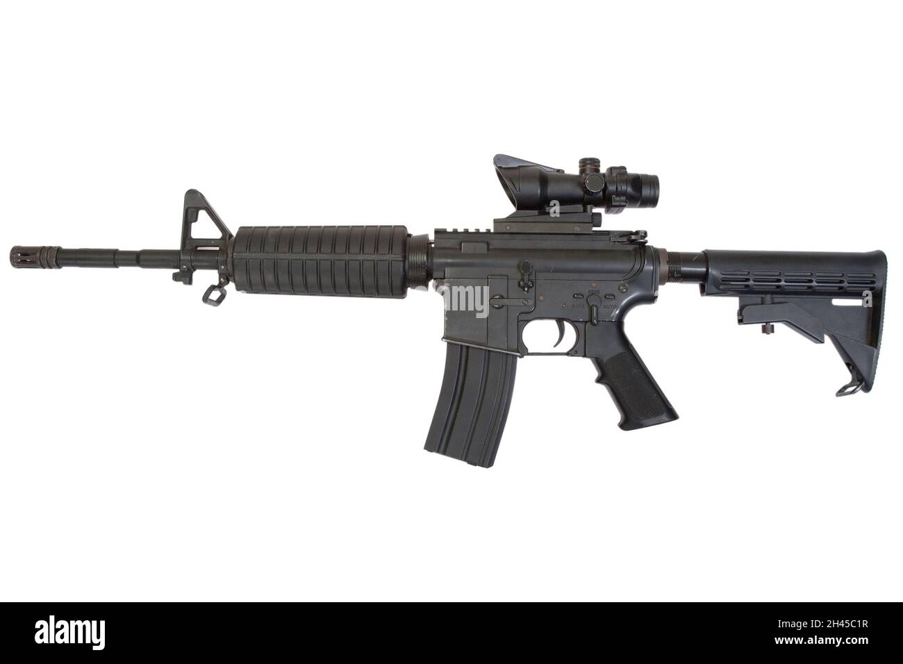 AR15 based rifle isolated on a white background Stock Photo - Alamy