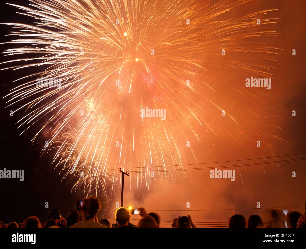 The Montreal International Fireworks Festival. Quebec,Canada Stock