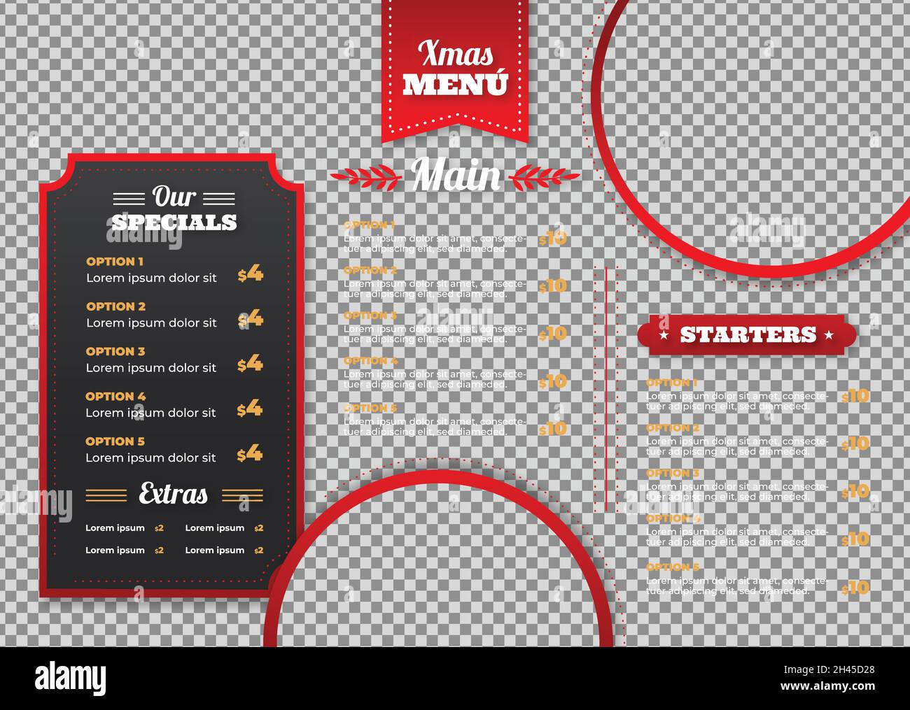christmas menu template vector design illustration Stock Vector