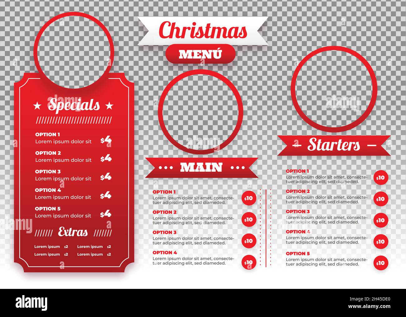 christmas menu template vector design illustration Stock Vector