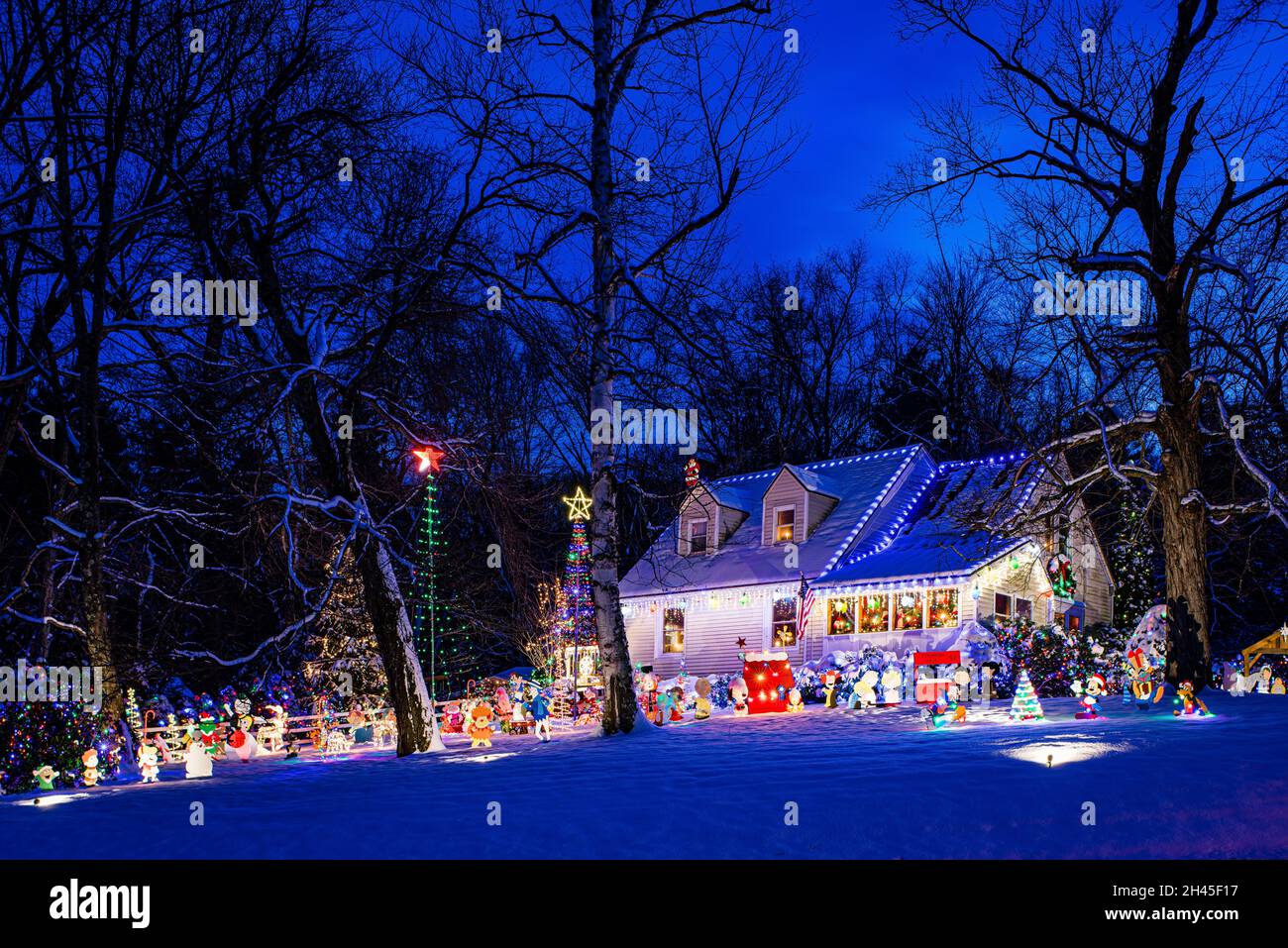 Christmas Lights Granby, Connecticut, USA Stock Photo Alamy