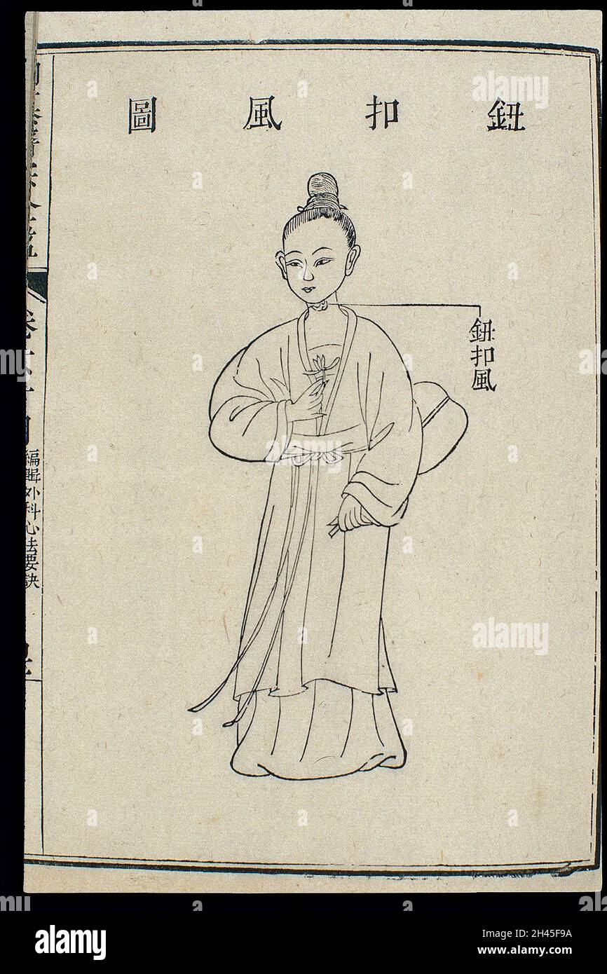 Chinese C18 woodcut: External medicine - 'Button wind' rash Stock Photo ...