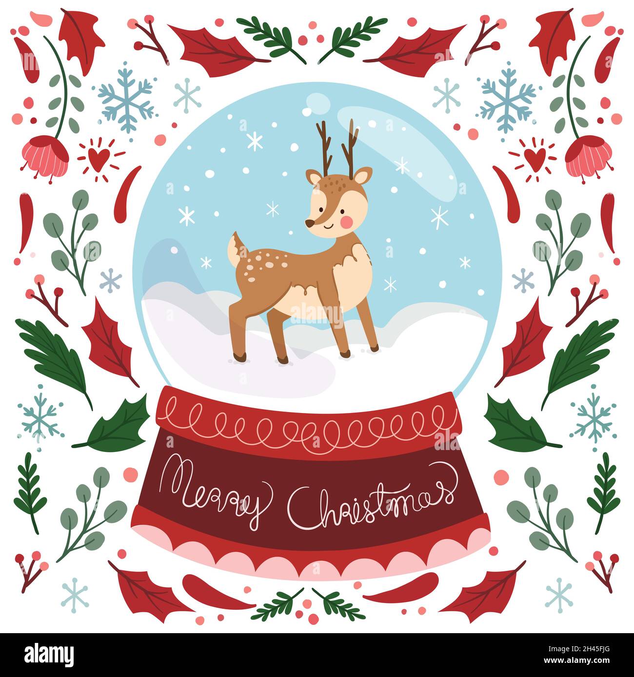 flat christmas snowball globe vector design illustration Stock Vector Image & Art Alamy