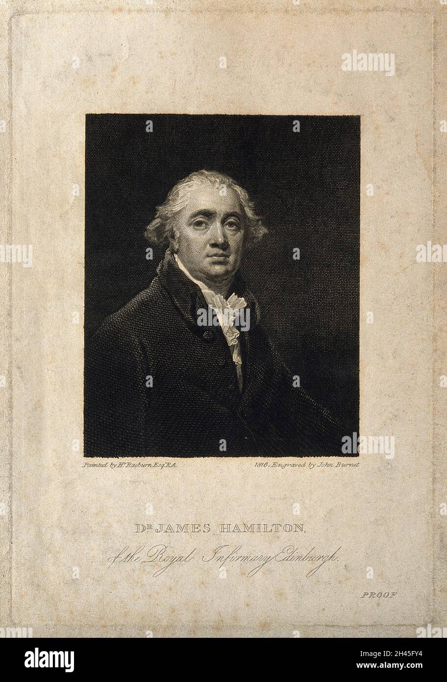 James Hamilton. Line engraving by J. Burnet, 1816, after H. Raeburn. Stock Photo